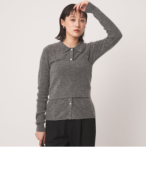 ポロニット カーディガン × ビスチェ ニット セット