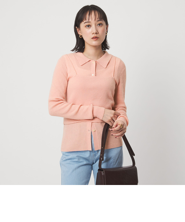 ポロニット カーディガン × ビスチェ ニット セット