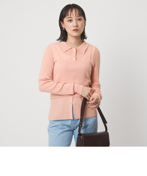 ポロニット カーディガン × ビスチェ ニット セット