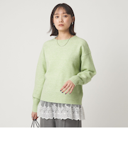 ニット × レース キャミソール プルオーバー セット