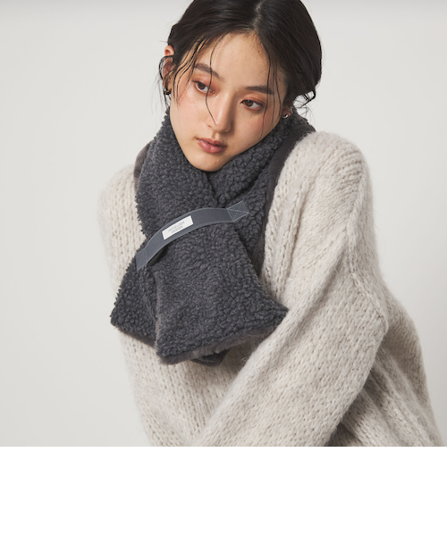 【別注】＜INFIELDER DESIGN＞ボア リバーシブル マフラー 別注】＜INFIELDER DESIGN＞ボア リバーシブルマフラー｜グリーン