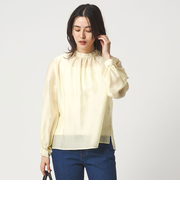 フェイクパール スタンドネック ブラウス