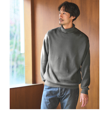 コットン アゼ タートル ネック ニット