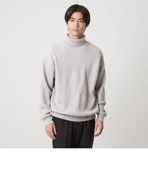 コットン アゼ タートル ネック ニット｜グリーンレーベル