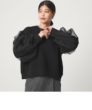 【WEB限定】<at ease>チュール ドッキング スウェット プルオーバー
