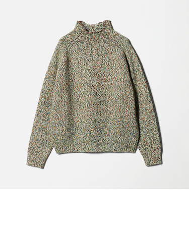 ミックス ヤーンローゲージ ロールネック ニット