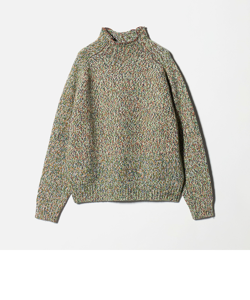 ミックス ヤーンローゲージ ロールネック ニット