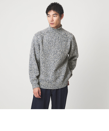 ミックス ヤーンローゲージ ロールネック ニット