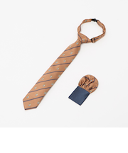 ネクタイ チーフ セット(クレスト) / キッズ 手洗い可能