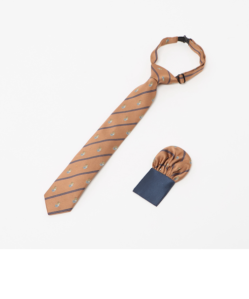 ネクタイ チーフ セット(クレスト) / キッズ 手洗い可能