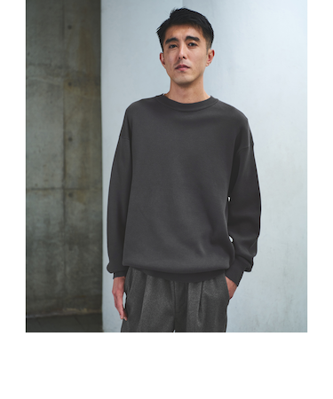 コットン スウェット クルーネック ニット