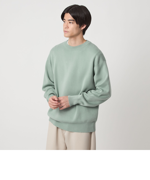 コットン スウェット クルーネック ニット