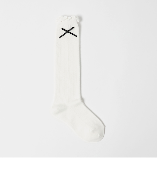 リボン ハイソックス / 靴下 / キッズ 20cm―22cm