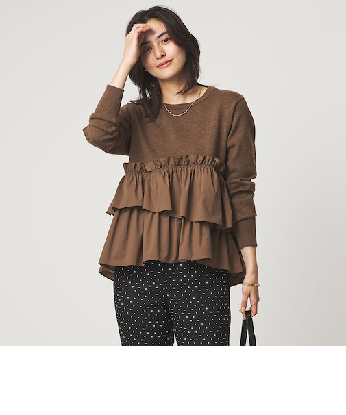 ティアード ドッキング プルオーバー ニット 2