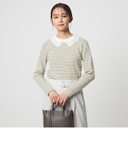 リブ エリレース 2WAY ニット プルオーバー ウォッシャブル