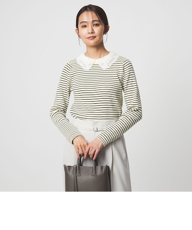 リブ エリレース 2WAY ニット プルオーバー ウォッシャブル