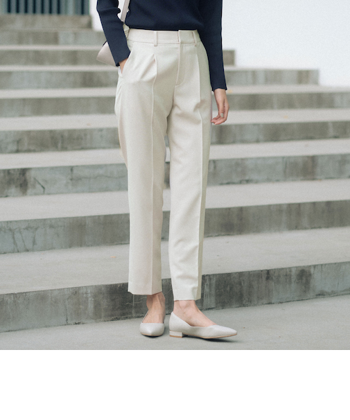 ［size SHORT/TALLあり］パウドレ テーパード パンツ ナチュラル