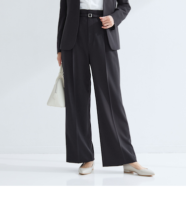 ［size SHORT/TALLあり］パウドレ ワイド パンツ ウォッシャブル ストレッチ