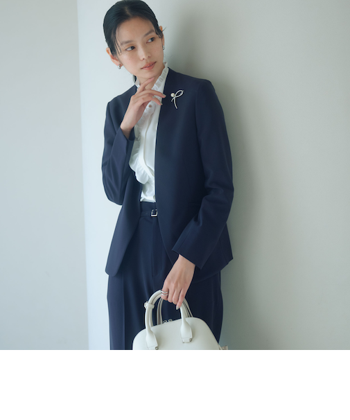 ［size SHORTあり］パウドレ ノーラペル ジャケット ウォッシャブル ストレッチ