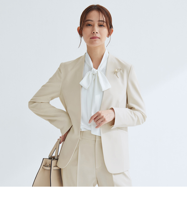 ［size SHORTあり］パウドレ ノーラペル ジャケット ウォッシャブル ストレッチ