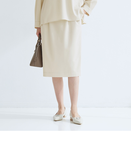 ［size SHORTあり］パウドレ ベルト付き タイト スカート ウォッシャブル ストレッチ