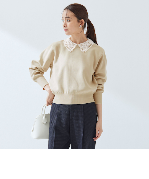 【WEB限定】エリレース 2WAY ニット プルオーバー ウォッシャブル