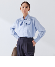 ［size SHORTあり］ボウタイ ギャザー ブラウス