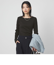 ブライトリブ ボートネック ロングスリーブ カットソー