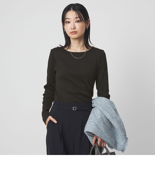 ブライトリブ ボートネック ロングスリーブ カットソー