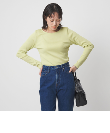 ブライトリブ ボートネック ロングスリーブ カットソー