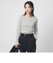 ブライトリブ ボートネック ロングスリーブ カットソー