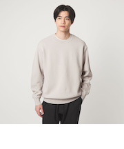 コットン シルク ミラノリブ クルーネック ニット