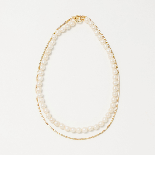 バロック フェイクパール＆チェーン 3WAY ネックレス