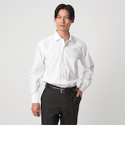 コットン ブロード ワイドカラー ドレスシャツ -形態安定-