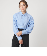 フェイクパールボタン シャツ