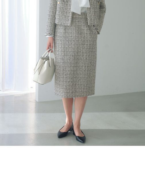 ツイードライク タイト スカート