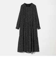 ドット シアー ティアード ワンピース