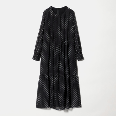 ドット シアー ティアード ワンピース
