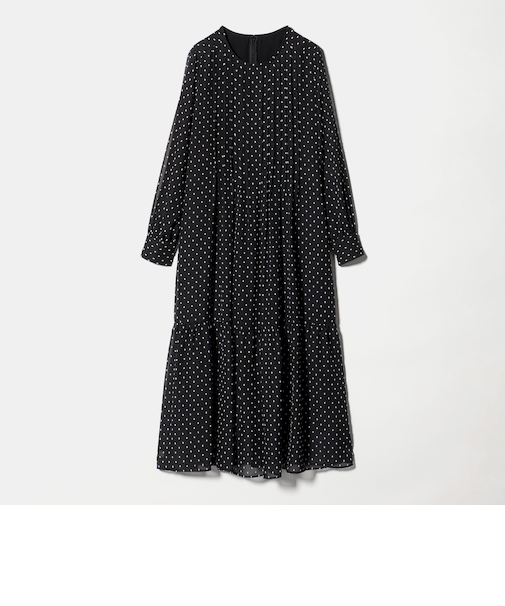 ドット シアー ティアード ワンピース