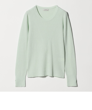 リブ ニット クルーネック プルオーバー ウォッシャブル