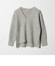 アルパカブレンド アゼ Vネック プルオーバー ニット