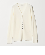 リブ ニット Vネック カーディガン ウォッシャブル