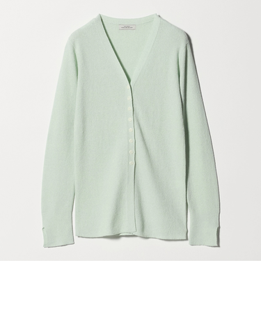 リブ ニット Vネック カーディガン ウォッシャブル