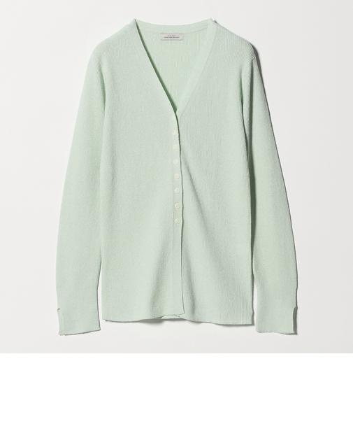 リブ ニット Vネック カーディガン ウォッシャブル