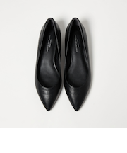 ポインテッド メタルライン フラットパンプス 撥水