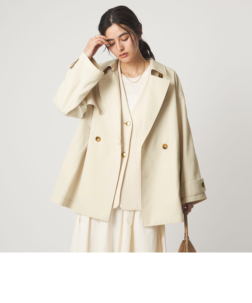 ［size SHORTあり］ミドル トレンチ コート 撥水