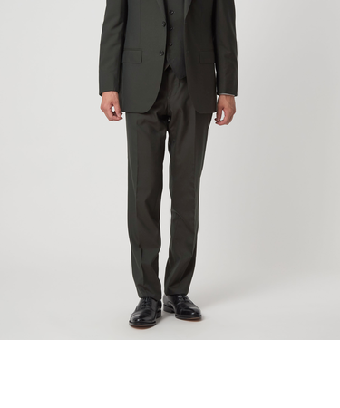 REDA トロピカル 無地 スリム ノープリーツ スーツパンツ