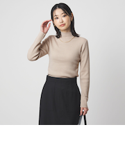 ラメ リブ ボトルネック ニット プルオーバー 2  ウォッシャブル