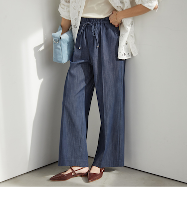 ［size SHORT/TALLあり］ニーハイフレアパンツ デニム 2 ストレッチ