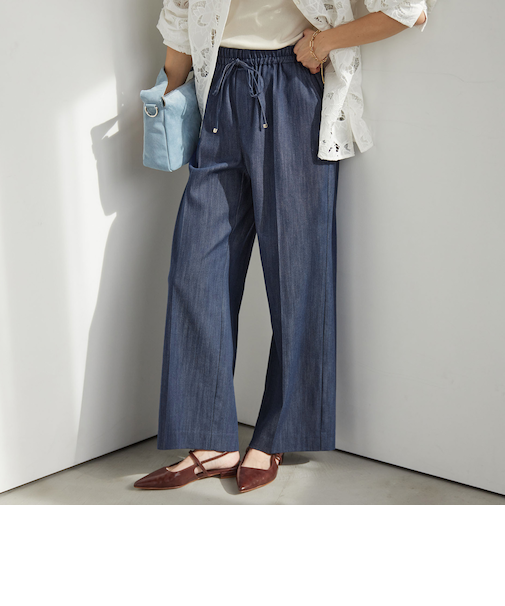 ［size SHORT/TALLあり］ニーハイフレアパンツ デニム 2 ストレッチ